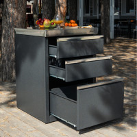 Модуль уличной кухни SMART-600 Стол с тремя ящиками  Helios