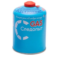 Газовый баллон "СЛЕДОПЫТ", метал., 450гр. резьб., (всесезонный) РОССИЯ