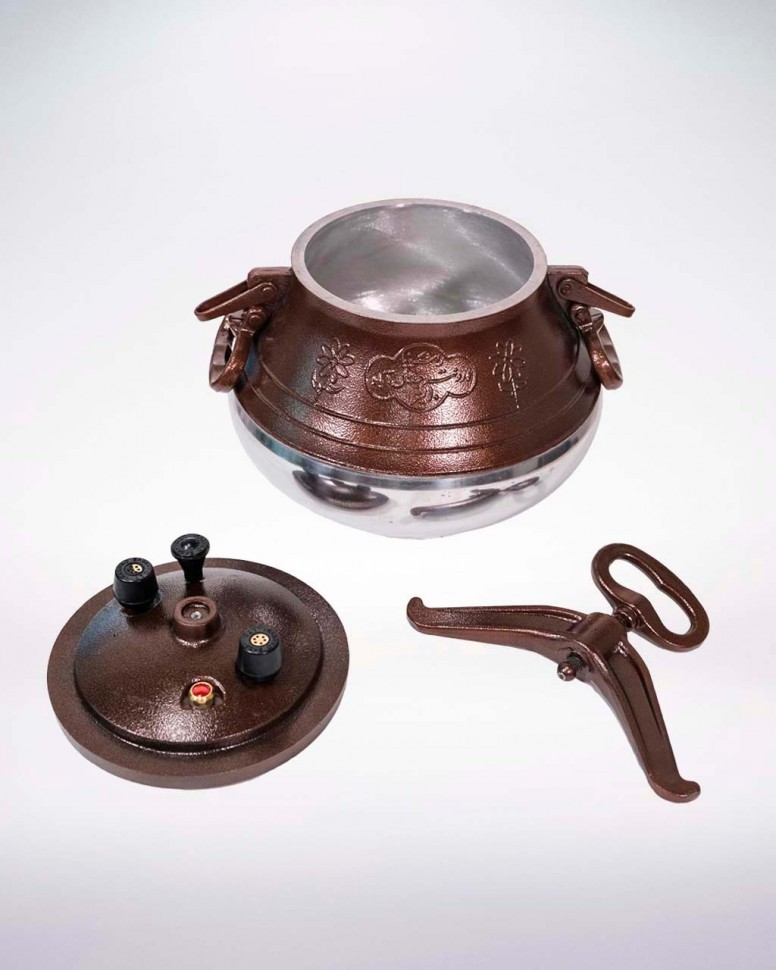 Афганский казан 10л с ручками, низ хром (Афганистан)