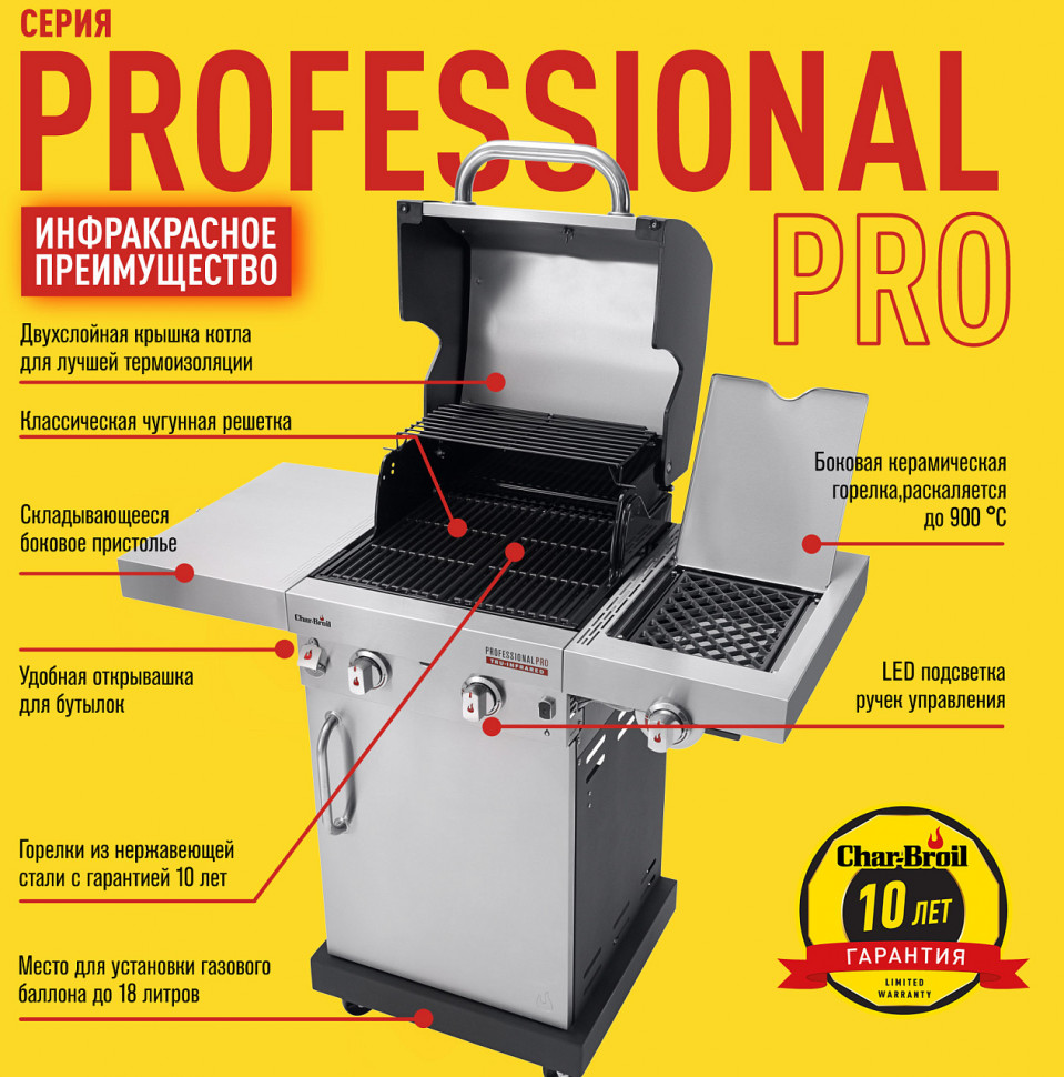 Газовый гриль Char-Broil Professional PRO 2S