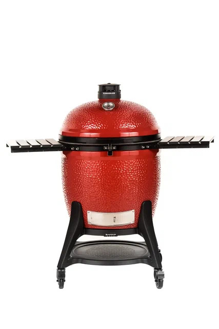 Купить Купить Керамический гриль Kamado Joe Big Joe III Red МОБИЛЬНЫЙ с тележкой, боковыми полками, жароотсекателем и инструм.
