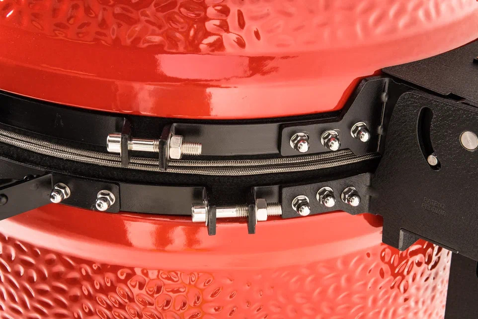 Купить Купить Керамический гриль Kamado Joe Big Joe III Red МОБИЛЬНЫЙ с тележкой, боковыми полками, жароотсекателем и инструм.