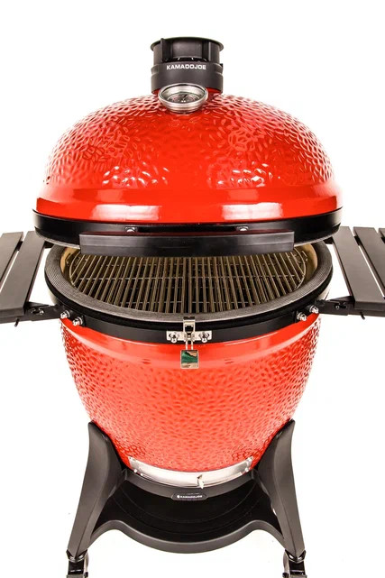 Купить Купить Керамический гриль Kamado Joe Big Joe III Red МОБИЛЬНЫЙ с тележкой, боковыми полками, жароотсекателем и инструм.